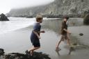 Kent and Jensen Run on the beach